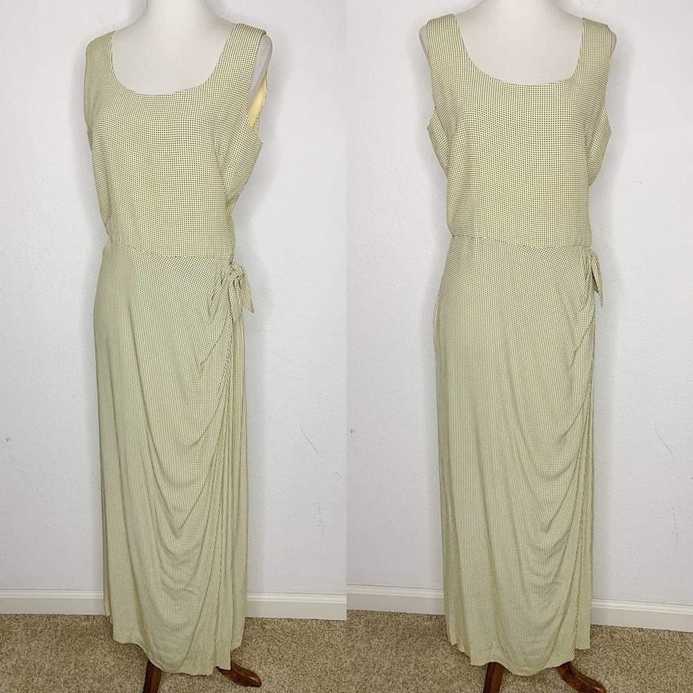 Elizabeth Wayman New York Vintage Yellow Acetate Side-Tie Dress Size 10